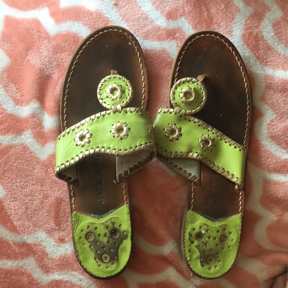 Lime green Jack Rogers sandals